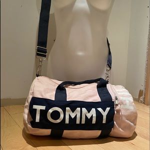 Tommy Hilfiger Pink and Navy Mini Duffle Bag